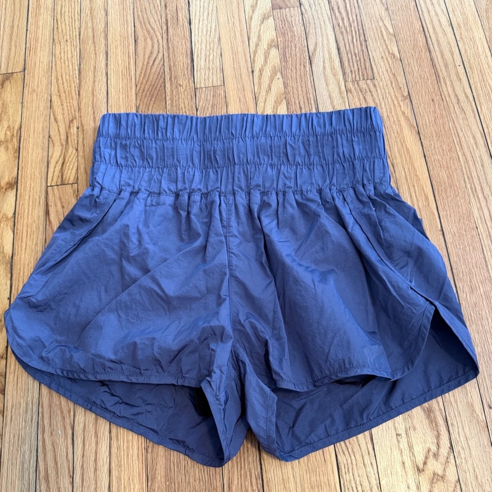 Free People FP Movement The Way Home‎ Shorts Blue High Waist Smocked Medium